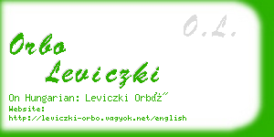 orbo leviczki business card